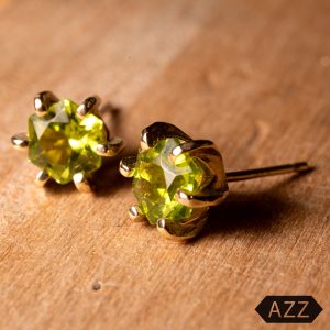 Peridot & Gold Studs